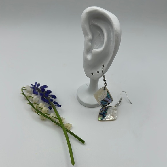 Elegant Abalone Shell Dangle Earrings - Picture 1 of 6